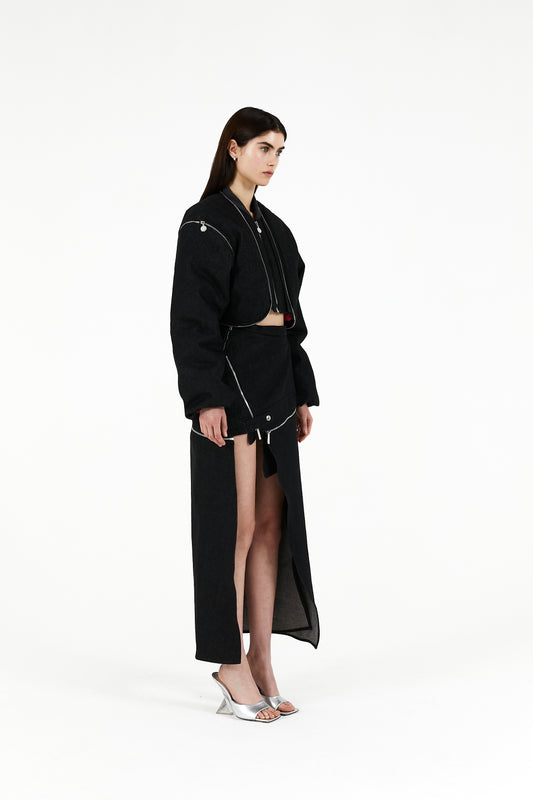 Denim transformer skirt