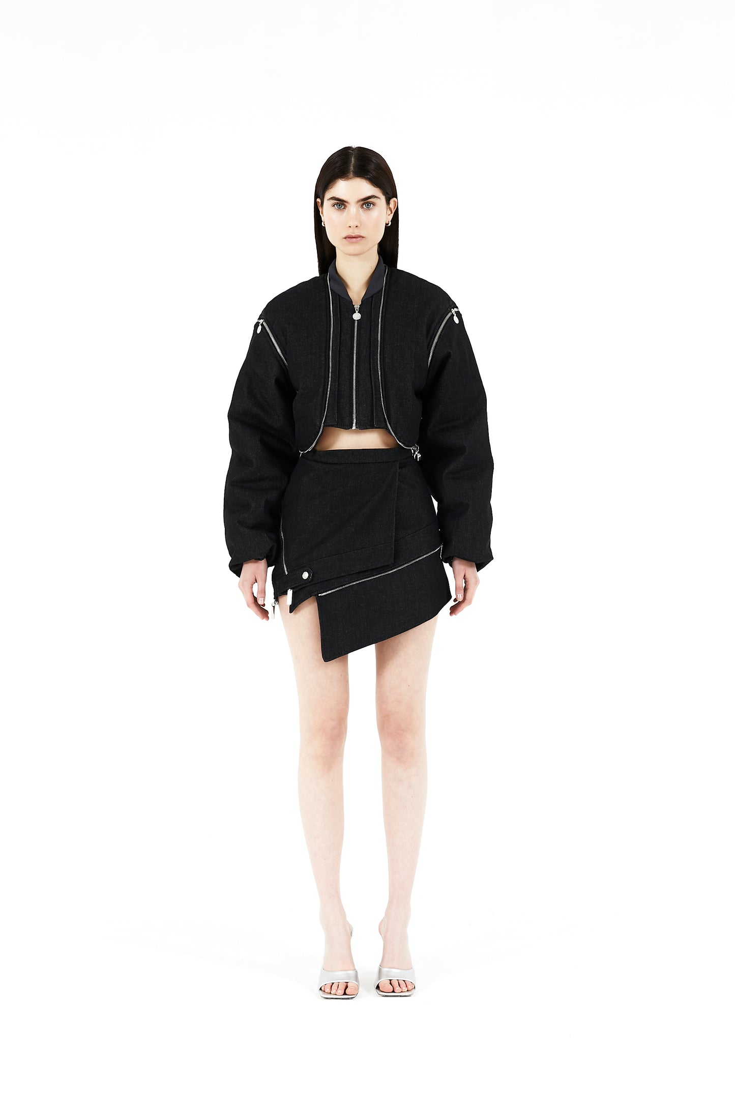 Denim transformer skirt