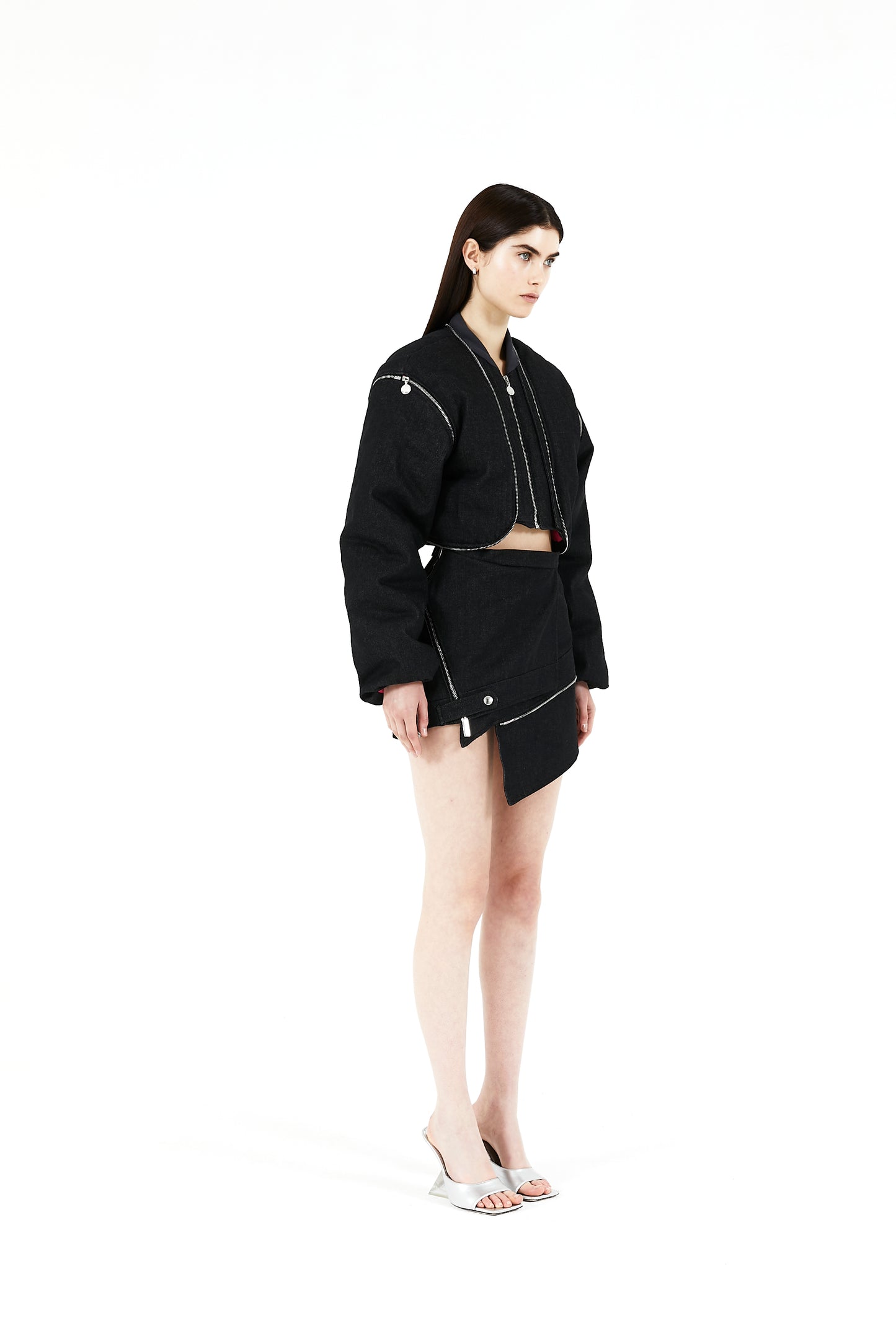 Denim transformer skirt