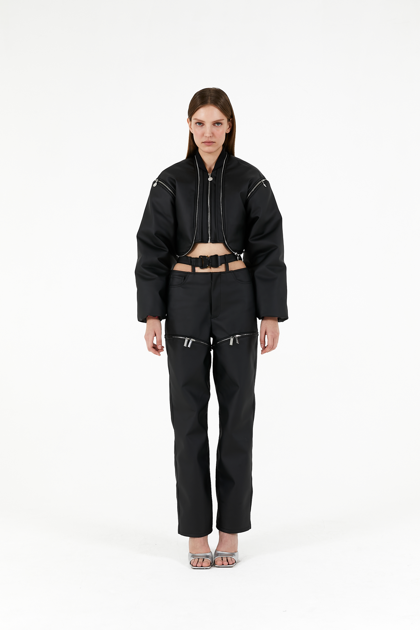 Leather zip lock bomber