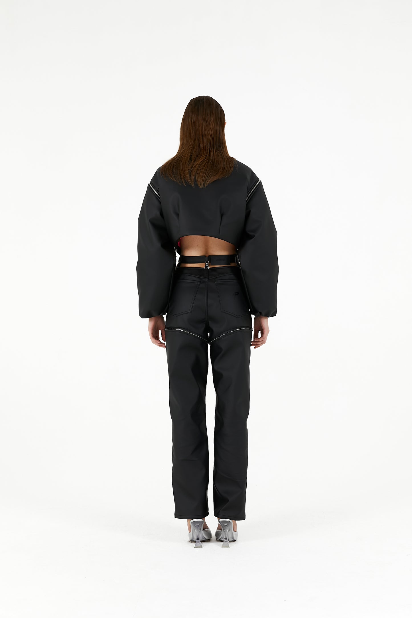 Leather zip lock bomber