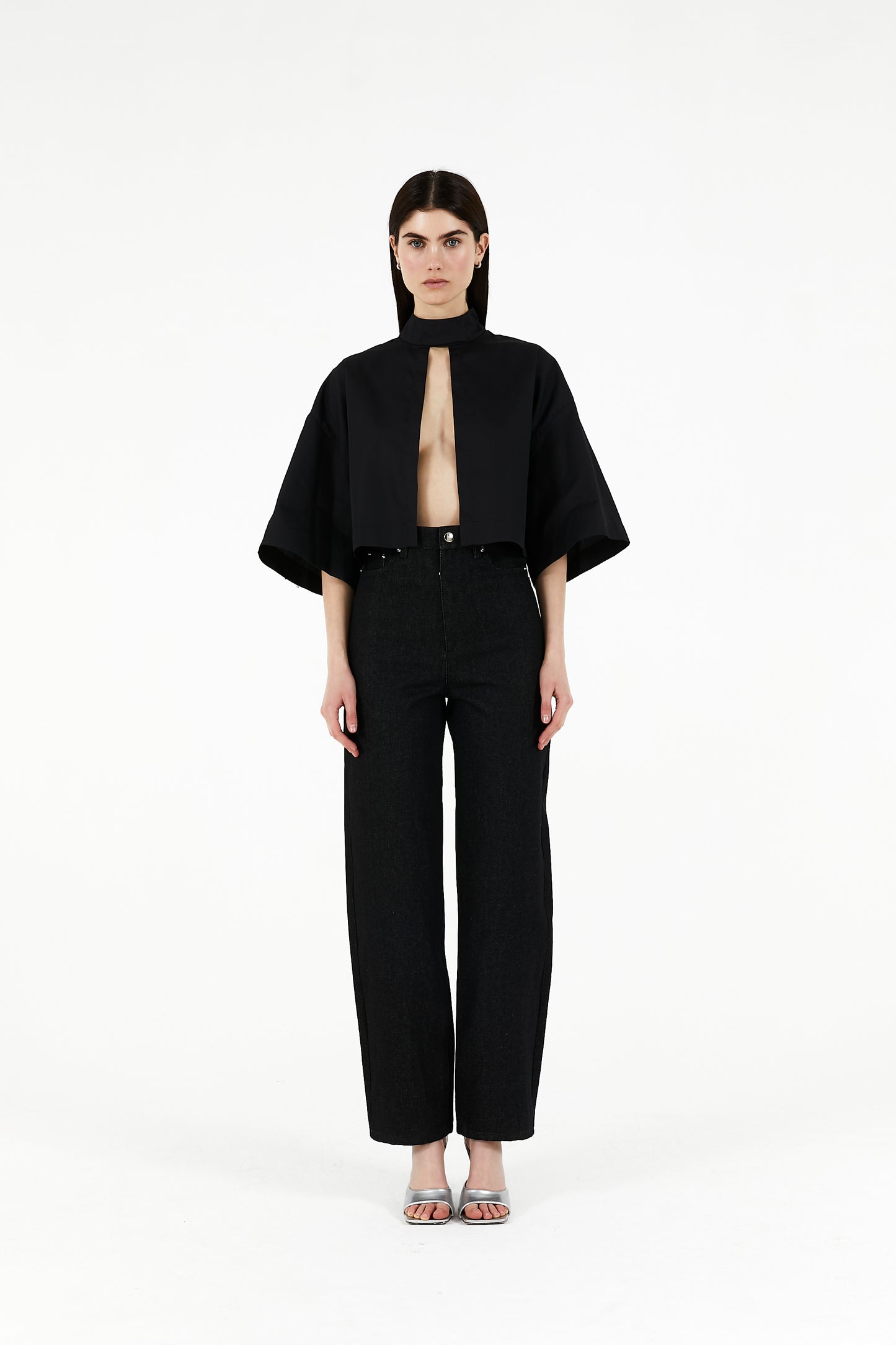 Cropped kimono shirt