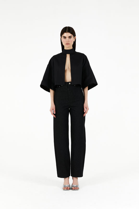 Cropped kimono shirt