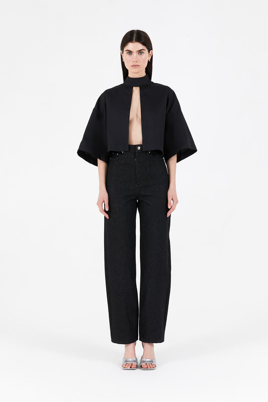 Cropped kimono shirt