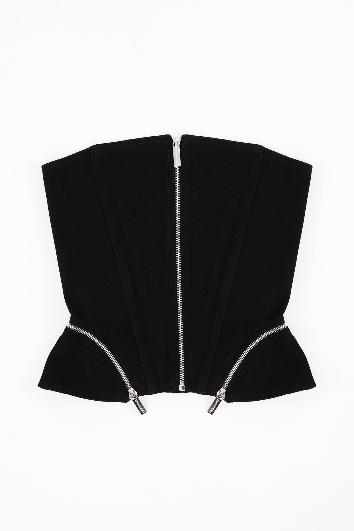 Denim zip lock corset