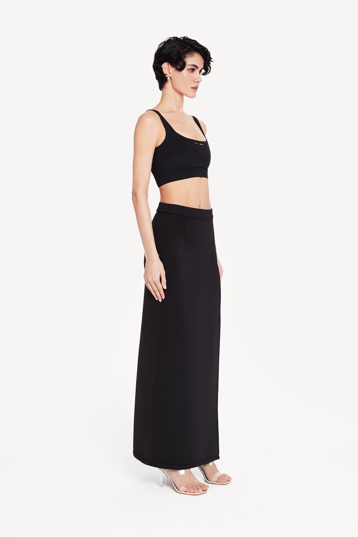 Maxi skirt with opening