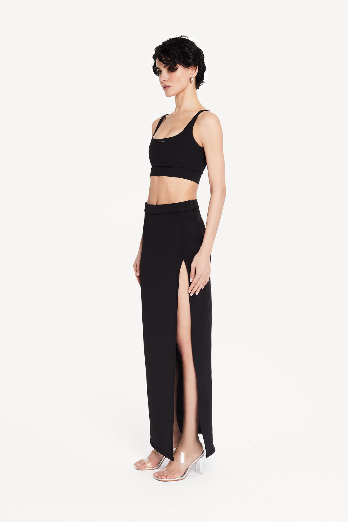 Maxi skirt with opening