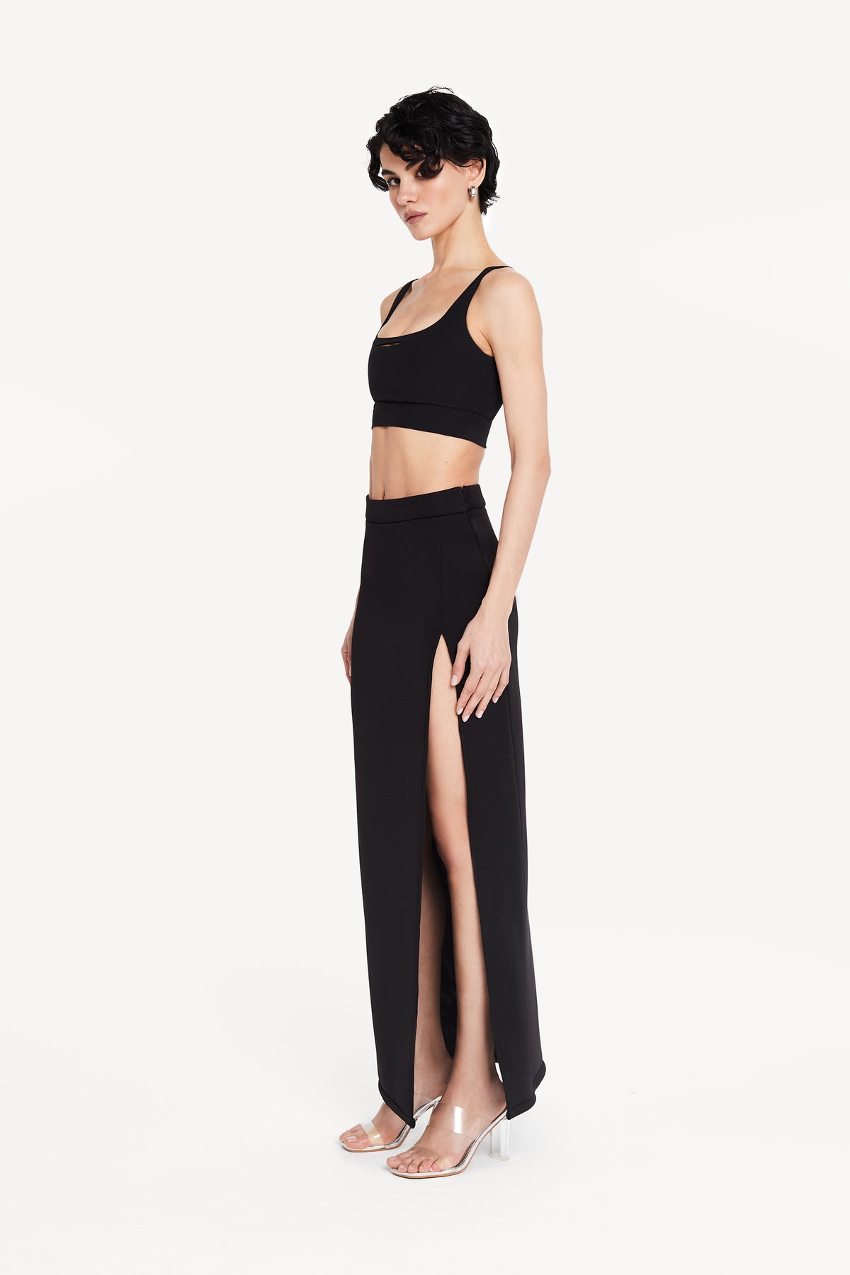 Maxi skirt with opening
