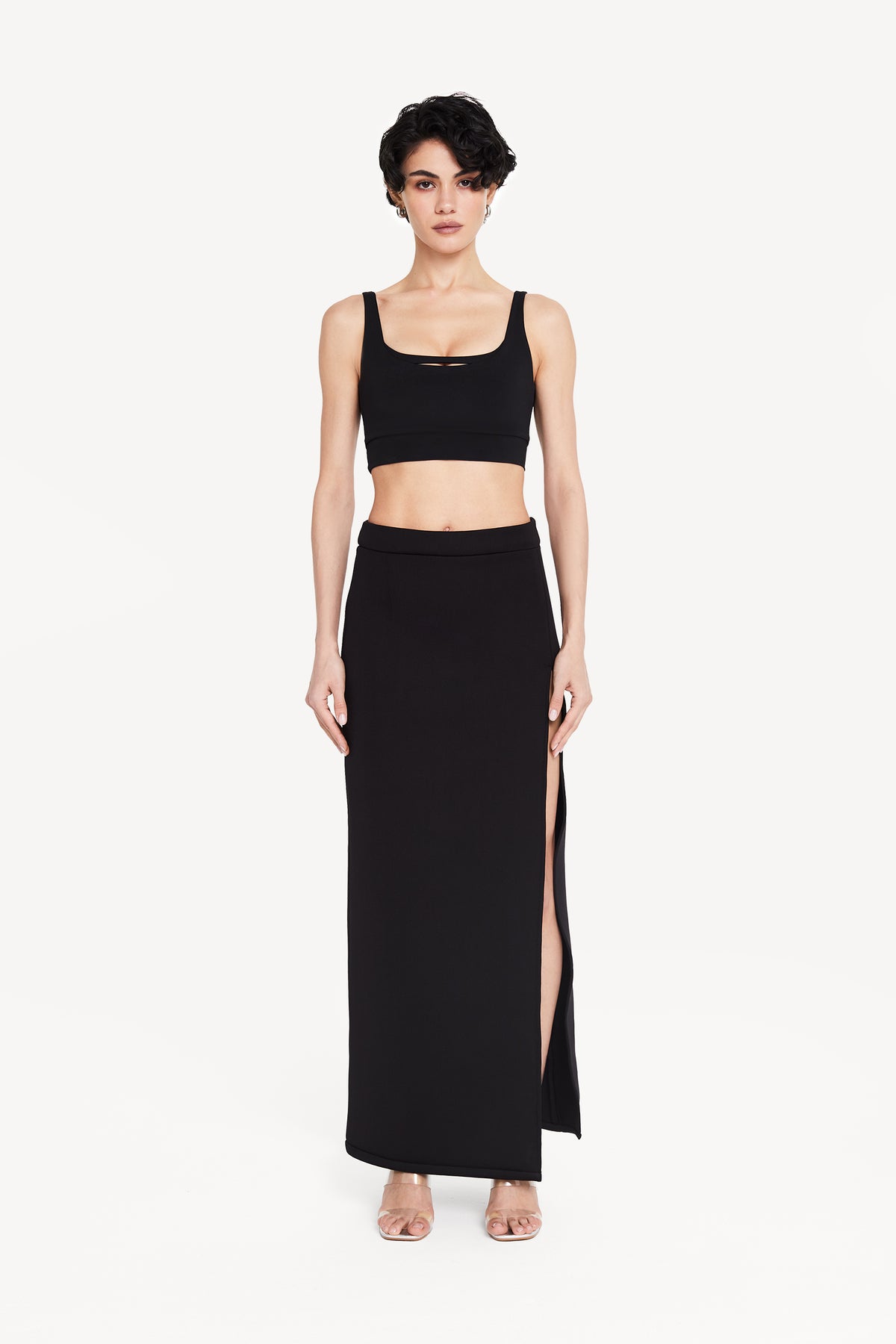 Maxi skirt with opening