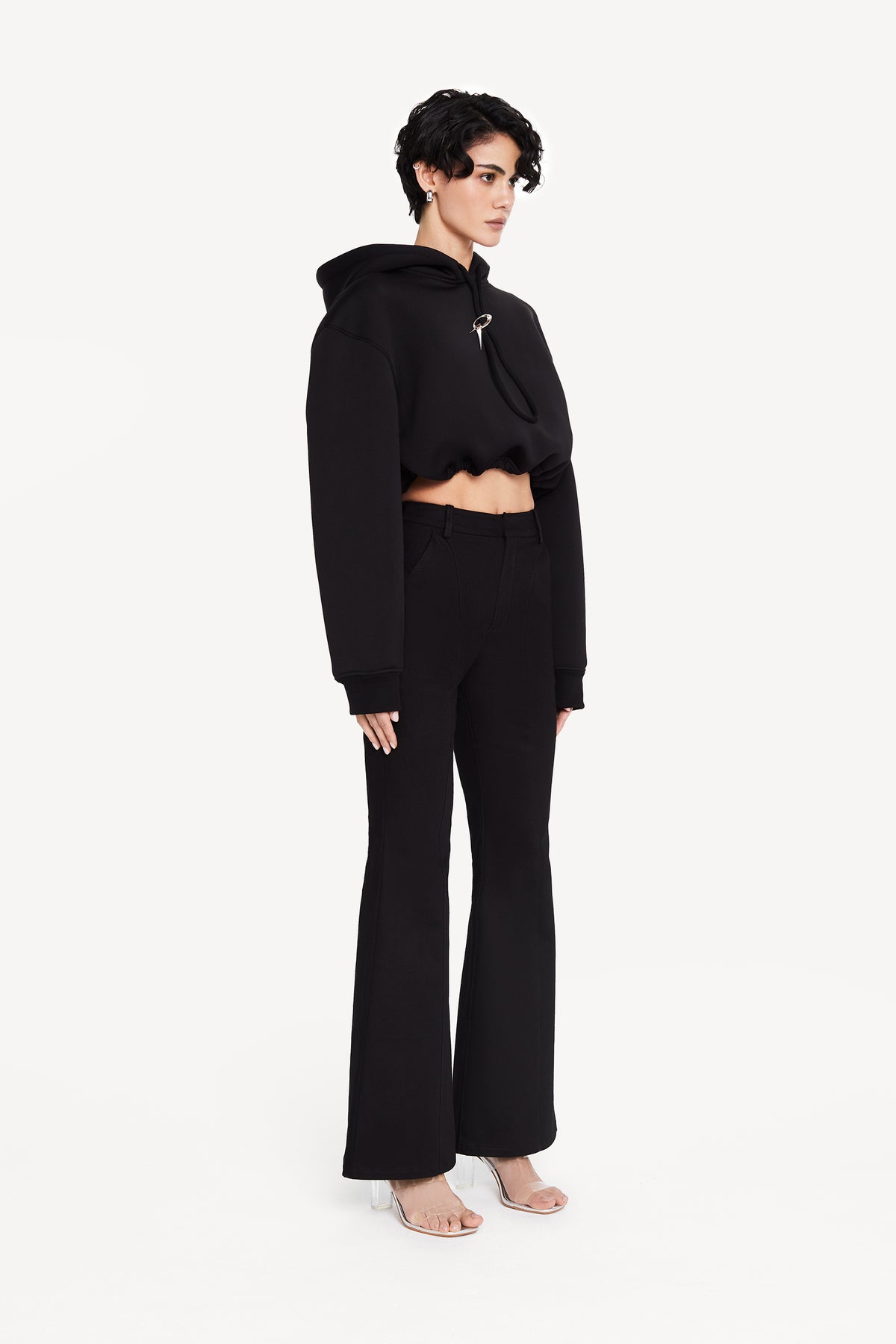 Cropped hoodie scuba